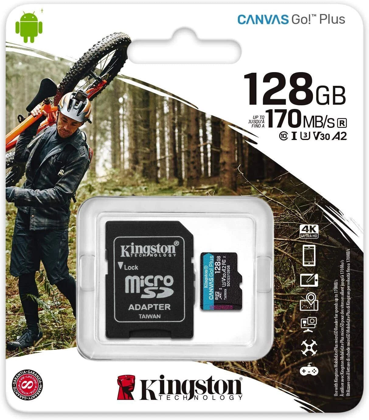Kingston Scheda di memoria 128GB Micro SD XC Canvas Go Plus